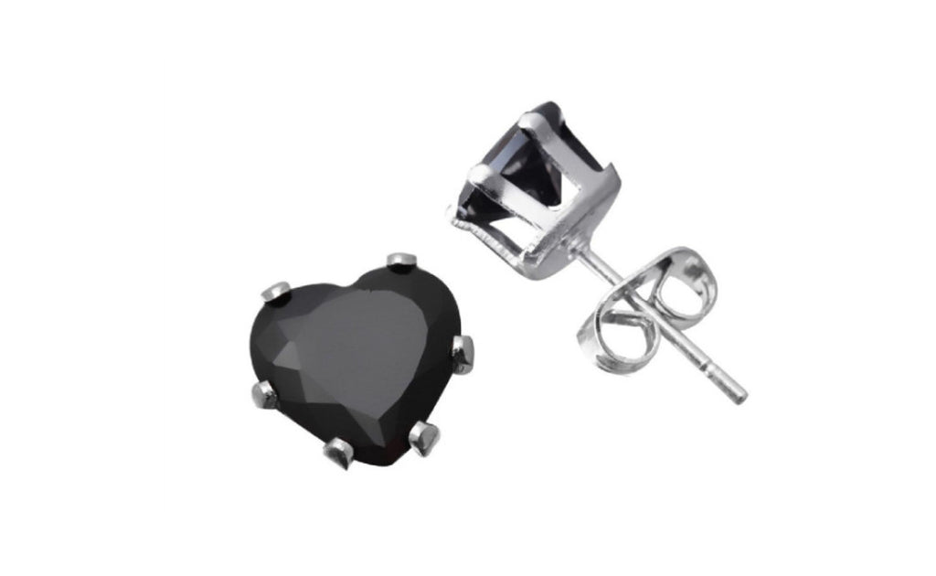 Sterling Silver 1ct Black Cubic Zirconia Vs1 Studs