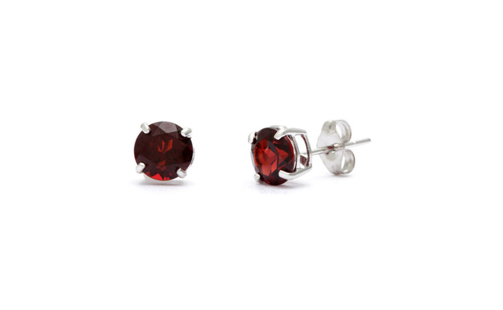 Platinum Over Sterling Silver 1ct Garnet Gemstone