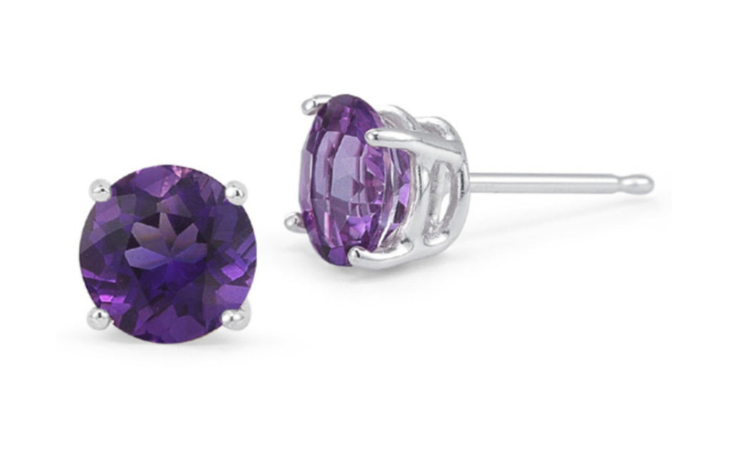 Platinum Over Sterling Silver 1ct Amethyst Gemstone