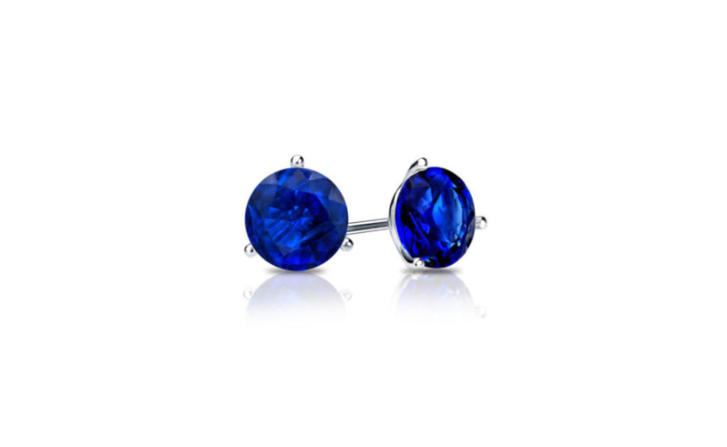 18k White Gold Cubic Zirconia Gemstone Stud Earring Vs1