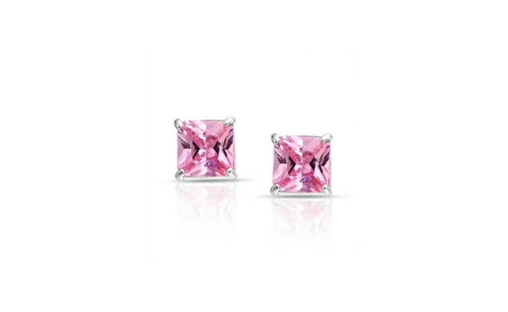18k White Gold Cubic Zirconia Stud Earring Vs1