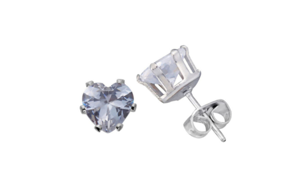 18k White Gold Cubic Zirconia Stud Earring Vs1