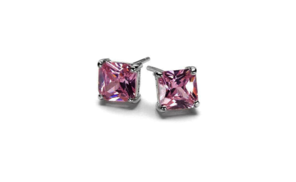 18k White Gold Cubic Zirconia Stud Earring Vs1