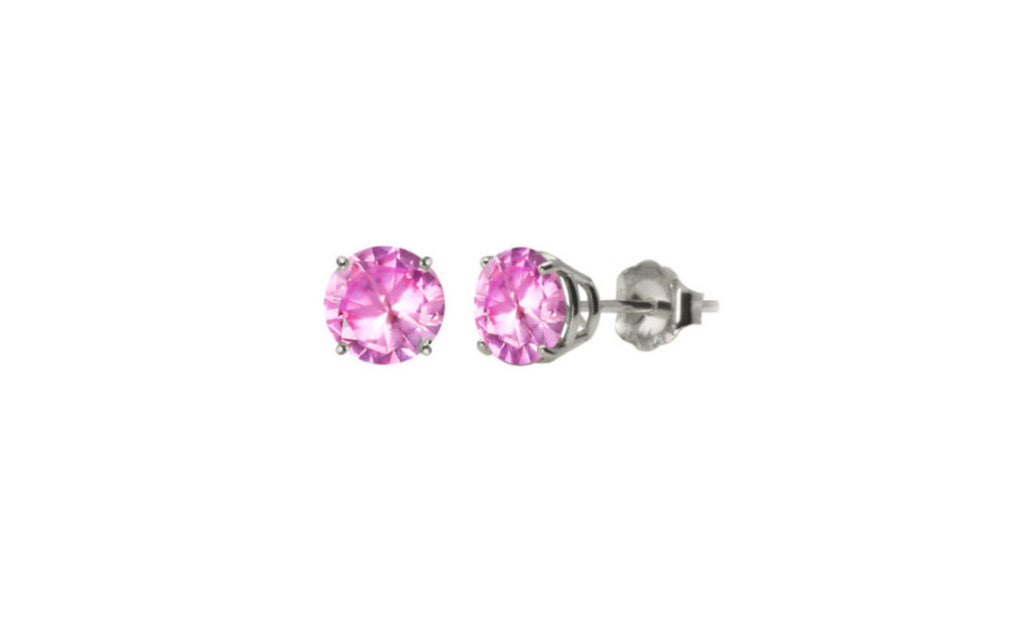 14k White Gold Over Sterling Silver Imitation Diamond Earrings