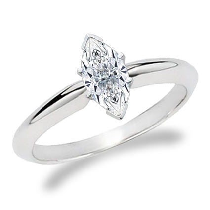 14K White Gold Marquise Diamond Engagement Ring