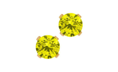 14K Yellow Gold Round Yellow Diamond 1/2ct Earrings Sl1