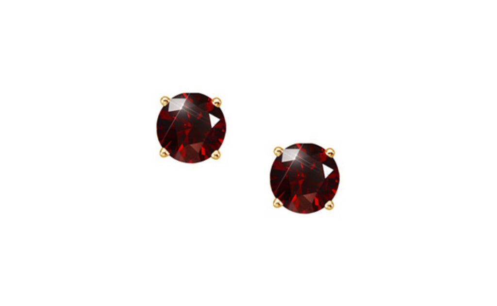 14k Yellow Gold Round Red 1/2ct Diamond Sl1 Earrings