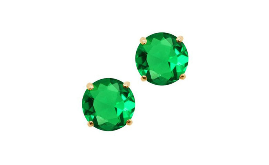 14k Yellow Gold Green Genuine Diamond 1/2 Carat Sl1 Earrings