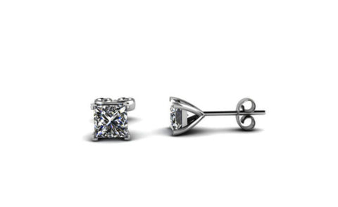 Platinum Over Sterling Silver 1Ct White Cubic Zirconia VS1 Earrings