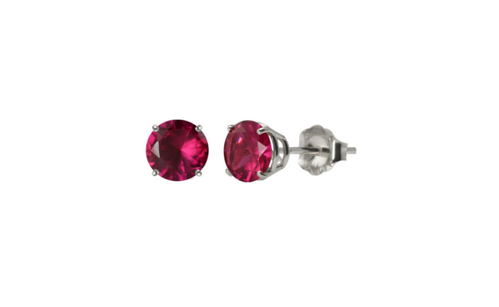 Sterling Silver 2ct Ruby Cubic Zirconia Vs1