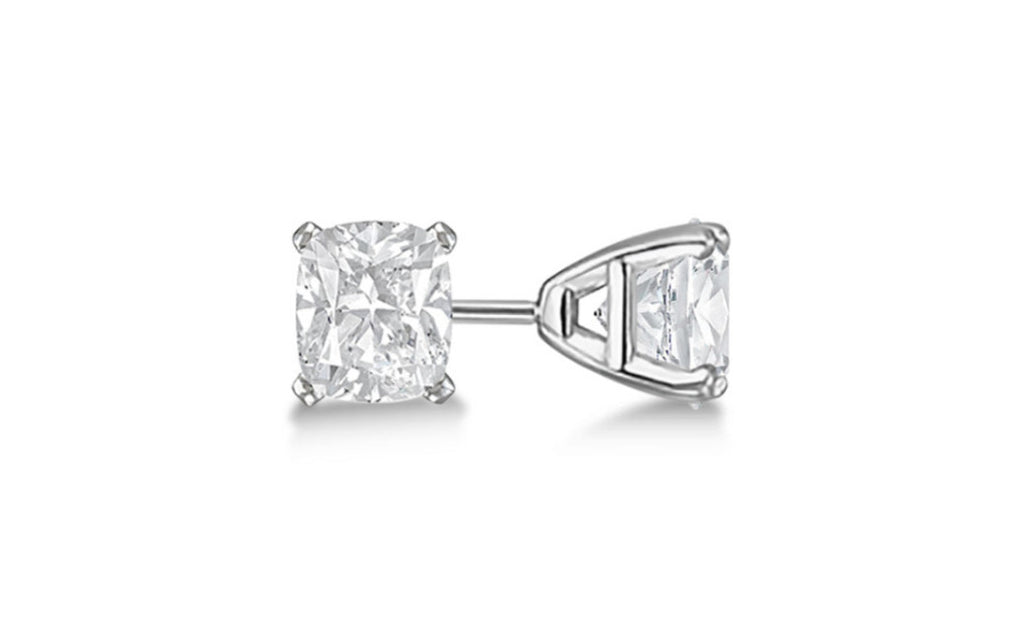 Platinum Over Sterling Silver White Cz Earring