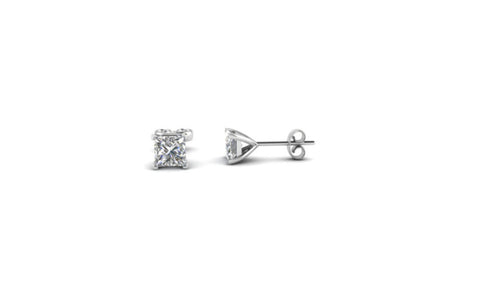 14k White Gold Over Sterling Silver 1ct White Cubic Zirconia Earrings