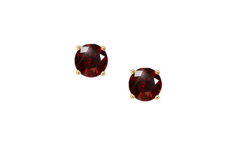 14k Yellow Gold Round Red 1/4ct Diamond Sl1 Earrings