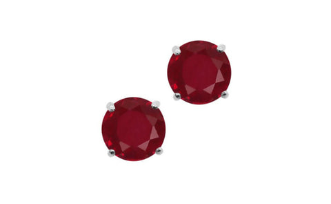 14k White Gold 1/4 Carat Red Genuine Diamond Round Earrings Sl1