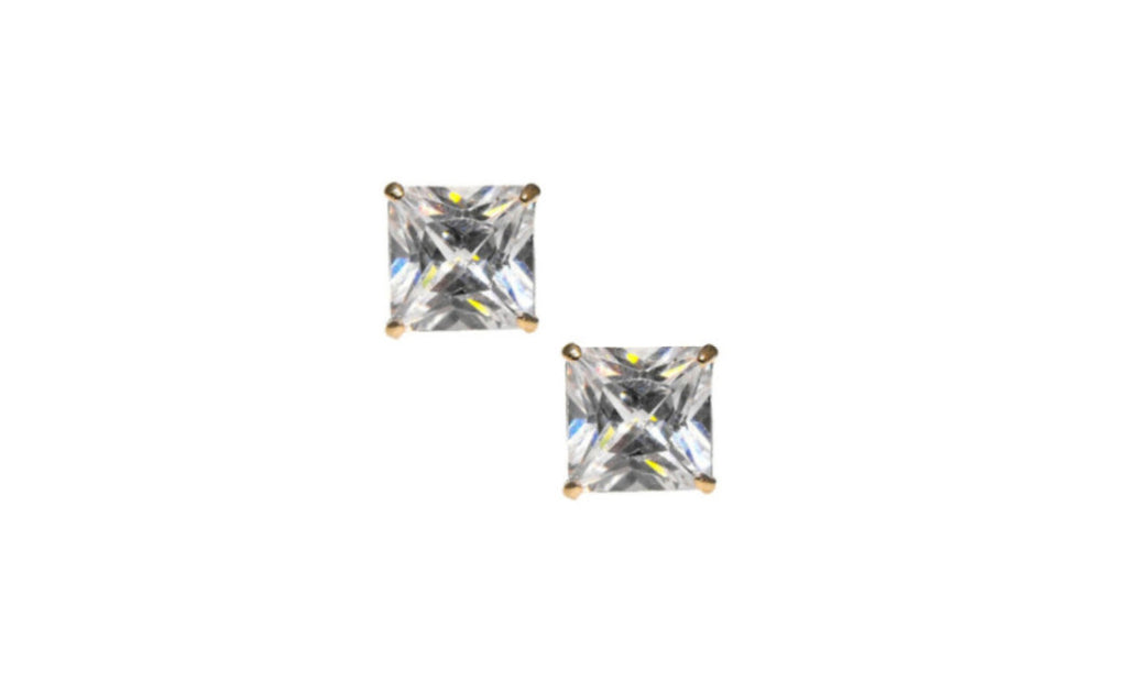 18k White Gold Cubic Zirconia Stud Earring Vs1