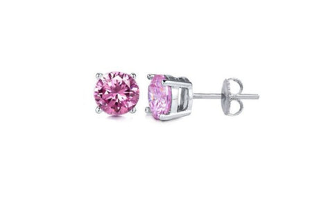 Kids Platinum Over Sterling Silver Simulated Diamond Earrings