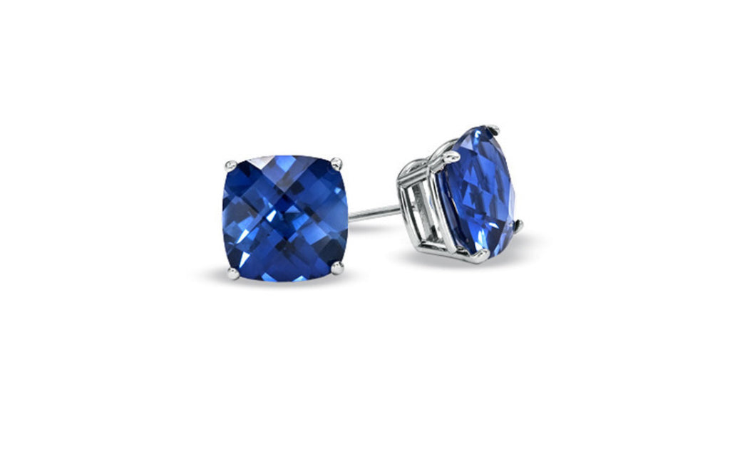 Sterling Silver 1ct Blue Sapphire Gemstone Earrings