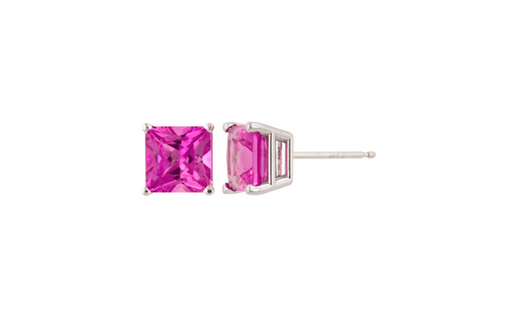 Sterling Silver 1ct Pink Tourmaline Gemstone Earrings