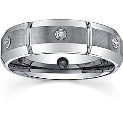 Tungsten Ring 1CT (TWC) Manmade Diamond Dual Finish Men's Ring